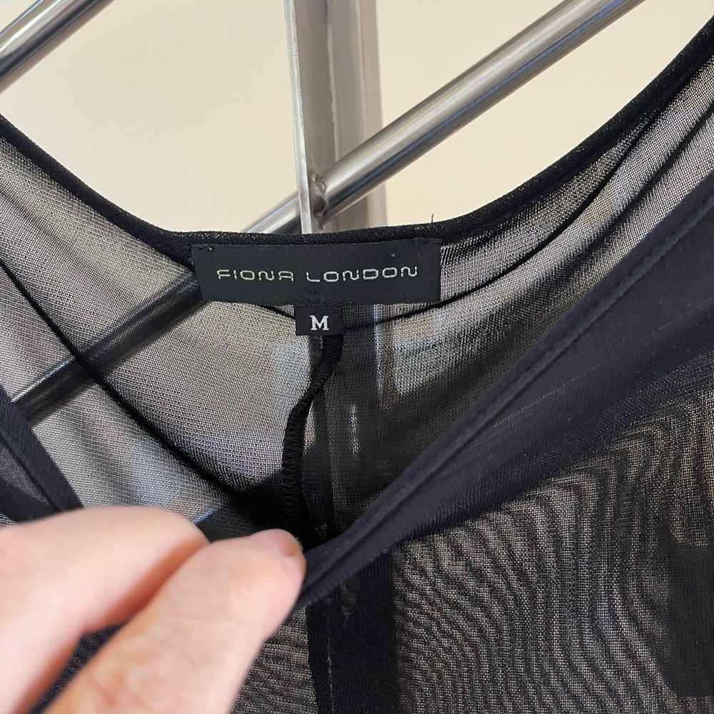 Vintage Elegant Black Sheer Swim Cover-Up/Top - Picture 5 of 12